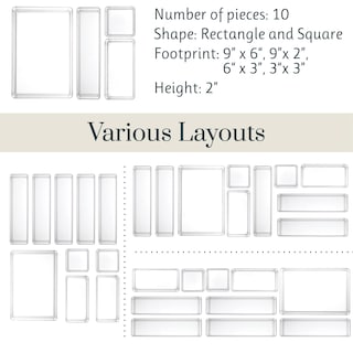 Foto 5 | Foto 5 | Set Organizador De Cajones Stori Simplesort 10 Piezas Plástico Transparente - Venta Internacional.