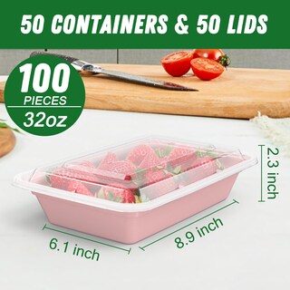 Foto 2 | Foto 2 | Recipientes Dealusy Para Preparación De Comidas 32 Oz (paquete De 50) Con Tapas Fáciles De Abrir - Venta Internacional.