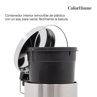 Foto 5 | Foto 5 | Botes De Basura 12l Metalico Acero Inox C/pedal Cocina 2pzas