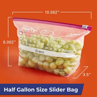 Foto 2 | Foto 2 | Bolsas De Almacenamiento Hefty Slider Calendar De Medio Galón 128 Unidades - Venta Internacional.