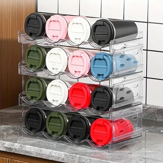 Foto 6 | Foto 6 | : Estante Porta Botellas De 4 Niveles En Material Pet: Organización Ecológica Y Estilo Elegante.