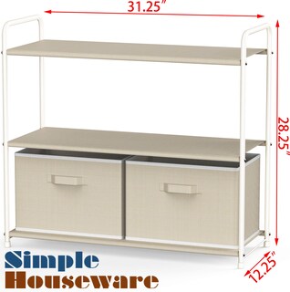 Foto 2 | Foto 2 | Closet Storage Simple Houseware  3 Niveles Con 2 Cajones  Color Beige - Venta Internacional.