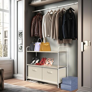 Foto 3 | Foto 3 | Closet Storage Simple Houseware  3 Niveles Con 2 Cajones  Color Beige - Venta Internacional.