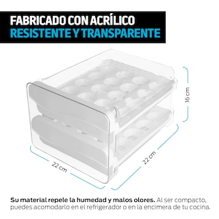 Foto 4 | Foto 4 | Organizador De 40 Huevos Con 2 Cajones Para El Refrigerador Y Cocina , Redlemon, 83620, Transparente