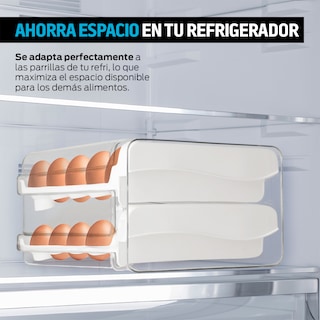 Foto 6 | Foto 6 | Organizador De 40 Huevos Con 2 Cajones Para El Refrigerador Y Cocina , Redlemon, 83620, Transparente