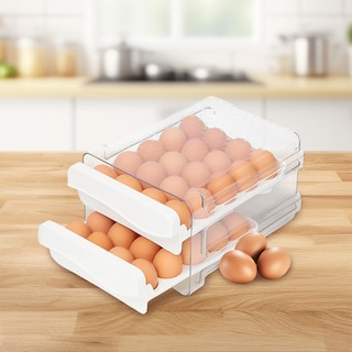 Foto 7 | Foto 7 | Organizador De 40 Huevos Con 2 Cajones Para El Refrigerador Y Cocina , Redlemon, 83620, Transparente