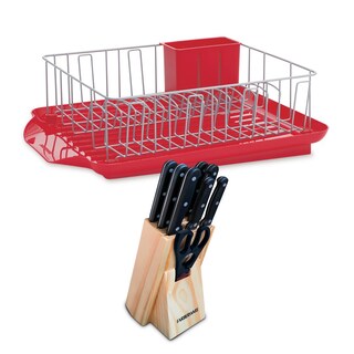 Foto 1 | Foto 1 | Set Escurridor/Cuchillos Farberware de 12 Piezas color Rojo Hechos de Acero y Madera