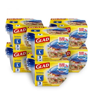 Foto 1 | Foto 1 | Recipientes De Almacenamiento De Alimentos Gladware Tall Entree, 1,25 L, Paquete De 3 - Venta Internacional.
