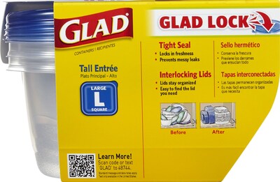 Foto 3 | Foto 3 | Recipientes De Almacenamiento De Alimentos Gladware Tall Entree, 1,25 L, Paquete De 3 - Venta Internacional.