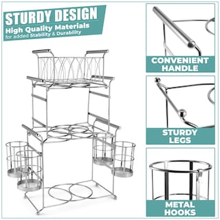Foto 6 | Foto 6 | Juego Apilable Buffet Caddy Sorbus De 7 Piezas, Plateado - Venta Internacional.