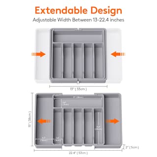Foto 3 | Foto 3 | Organizador De Cajones Para Cubiertos Lifewit, Expandible, De Plástico Gris - Venta Internacional.