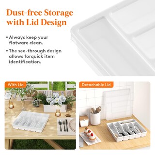 Foto 2 | Foto 2 | Organizador De Cubiertos Lifewit Con 6 Compartimentos, Color Blanco - Venta Internacional.