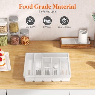 Foto 5 | Foto 5 | Organizador De Cubiertos Lifewit Con 6 Compartimentos, Color Blanco - Venta Internacional.