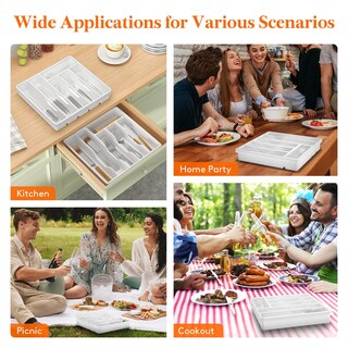 Foto 6 | Foto 6 | Organizador De Cubiertos Lifewit Con 6 Compartimentos, Color Blanco - Venta Internacional.