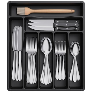 Foto 1 | Foto 1 | Bandeja Organizadora De Cajones Lifewit Para Cubiertos De Plástico, Color Negro - Venta Internacional.