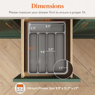 Foto 4 | Foto 4 | Organizador Para Cubiertos Lifewit Con 5 Compartimentos, Color Gris - Venta Internacional.