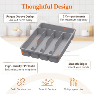 Foto 6 | Foto 6 | Organizador Para Cubiertos Lifewit Con 5 Compartimentos, Color Gris - Venta Internacional.