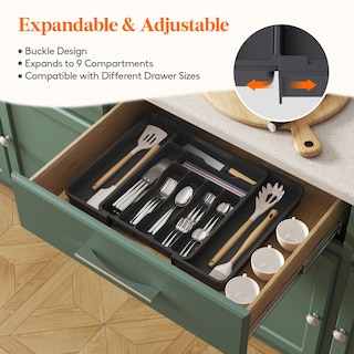 Foto 4 | Foto 4 | Organizador De Cajones Para Cubiertos Lifewit, Expandible, Negro - Venta Internacional.