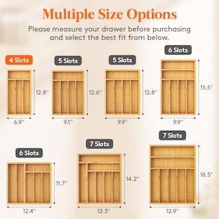 Foto 2 | Foto 2 | Organizador De Cajones Lifewit Silverware, 4 Ranuras, Madera De Bambú - Venta Internacional.