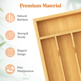 Foto 7 | Foto 7 | Organizador De Cajones Lifewit Silverware, 4 Ranuras, Madera De Bambú - Venta Internacional.