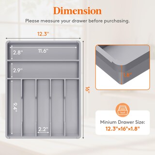 Foto 3 | Foto 3 | Organizador De Cubiertos Lifewit, Bandeja Para Cubiertos, 7 Compartimentos - Venta Internacional.