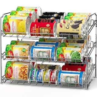 Foto 1 | Foto 1 | Organizador Para Guardar Latas Artículos Sencillos Para El Hogar 3 Niveles Cromado 36 Latas - Venta Internacional.
