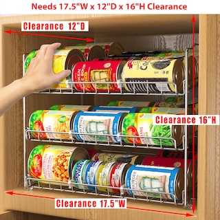 Foto 3 | Foto 3 | Organizador Para Guardar Latas Artículos Sencillos Para El Hogar 3 Niveles Cromado 36 Latas - Venta Internacional.