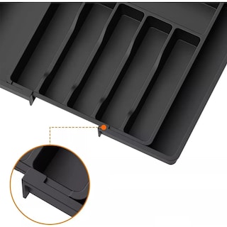 Foto 3 | Foto 3 | Organizador De Bandeja Extensible Para Cajones De Cocina 8 Compartimentos Eo Safe Imports Esi-20625 Negro