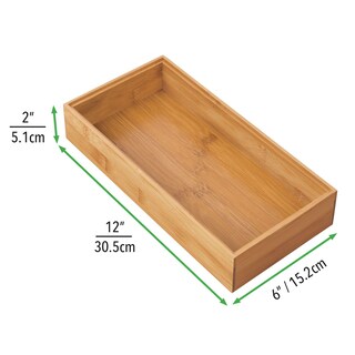 Foto 5 | Foto 5 | Organizador De Cajones Mdesign Bambú 12 Cm Apilable Paquete De 2 - Venta Internacional.