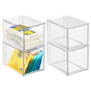 Foto 1 | Foto 1 | Papelera De Almacenamiento Mdesign Lumiere Con Cajón Extraíble Paquete De 4 Transparente - Venta Internacional.