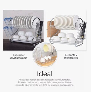 Foto 4 | Foto 4 | Escurridor De Cubiertos De Cocina Trastes Cromado Moderno