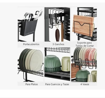 Foto 3 | Foto 3 | Escurridor de Platos con Rejilla para Tazas