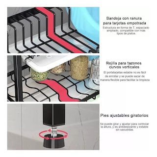 Foto 4 | Foto 4 | Escurridor de Acero Carbono Platos 3 Niveles Eo Safe Imports Esi-20612 Negro