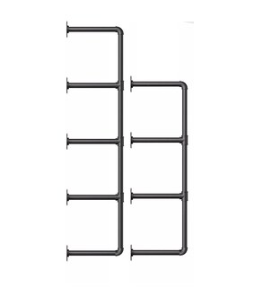 Foto 1 | Foto 1 | Estantería Flotantes De Montaje 7 Niveles Para Pared De Hierro Negro