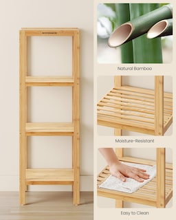 Foto 3 | Foto 3 | Estante de Baño de Bambú Songmics de 4 Niveles - Venta Internacional
