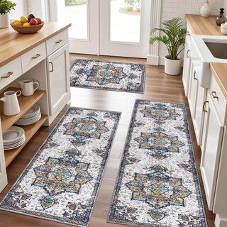 Foto 1 | Foto 1 | Juego De Alfombras De Cocina Crystal Velvet Lavables Y Resistentes A La Suciedad - Venta Internacional.