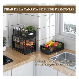 Foto 3 | Foto 3 | Estante Metálica Ajustable Almacenamiento 4 Niveles de Cocina Negro