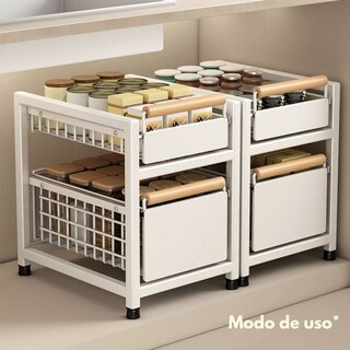Foto 3 | Foto 3 | Gabinete Organizador Doble Nivel Gris