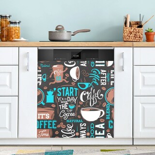Foto 2 | Foto 2 | Funda Magnética Para Lavavajillas Naanle, Divertido Patrón De Café, 60 X 65 Cm - Venta Internacional.