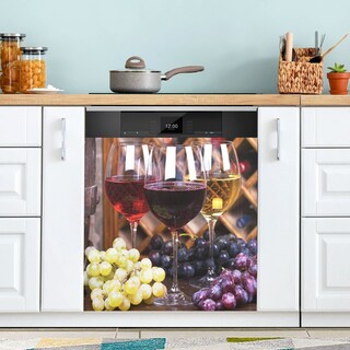 Foto 2 | Foto 2 | Funda Magnética Para Lavavajillas Naanle, Diseño De Vino Con Uvas - Venta Internacional.