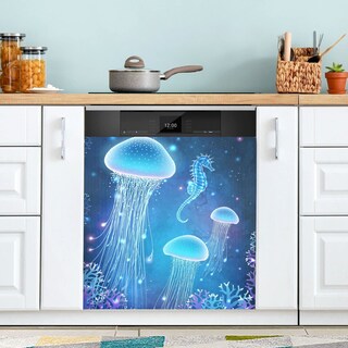 Foto 2 | Foto 2 | Cubierta Magnética Para Lavavajillas Naanle Brilling Seahorse Jellyfish - Venta Internacional.