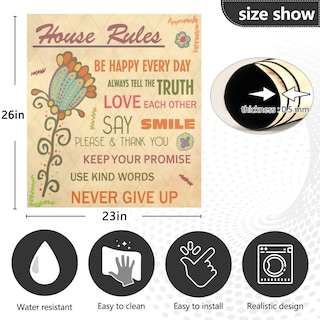 Foto 4 | Foto 4 | Funda Magnética Para Lavavajillas Naanle House Rules Flowers, 23 X 26 - Venta Internacional.