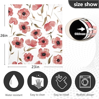 Foto 4 | Foto 4 | Funda Magnética Para Lavavajillas Naanle Poppies Floral, 58 X 66 Cm - Venta Internacional.