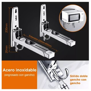 Foto 4 | Foto 4 | Soportes Plegables De Acero Inoxidable Lab.g Para Microondas 2 Pz Plata