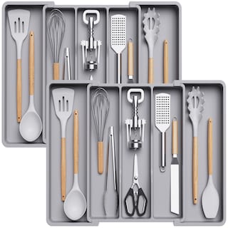 Foto 1 | Foto 1 | Organizador De Utensilios Lifewit Para Cajones De Cocina, Paquete De 2, Gris - Venta Internacional.
