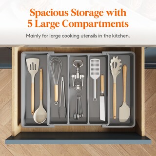 Foto 3 | Foto 3 | Organizador De Utensilios Lifewit Para Cajones De Cocina, Paquete De 2, Gris - Venta Internacional.