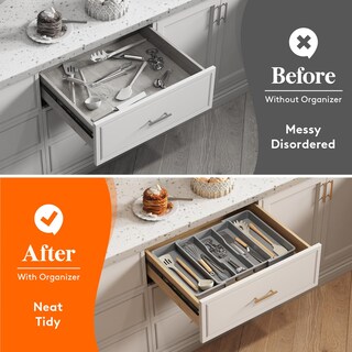 Foto 7 | Foto 7 | Organizador De Utensilios Lifewit Para Cajones De Cocina, Paquete De 2, Gris - Venta Internacional.