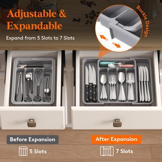 Foto 3 | Foto 3 | Organizador De Cajones Para Cubiertos Lifewit, Expandible, Sin Bpa, Gris - Venta Internacional.