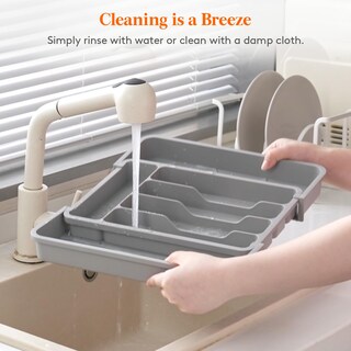 Foto 6 | Foto 6 | Organizador De Cajones Para Cubiertos Lifewit, Expandible, Sin Bpa, Gris - Venta Internacional.