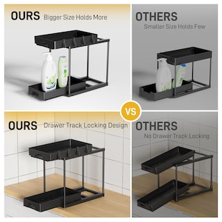 Foto 7 | Foto 7 | Organizadores Para Debajo Del Fregadero Delamu, Paquete De 2 Unidades, Extraíbles, 2 Niveles, Negros - Venta Internacional.